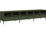Syfax™ Mobile Tv Verde Oliva 202X39X43,5 Cm Acciaio Laminato A Freddo