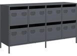 Syfax™ Credenza Antracite 135X39X73,5 Cm In Acciaio Laminato A Freddo