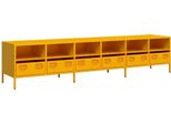 Syfax™ Mobile Tv Giallo Senape 202X39X43,5Cm Acciaio Laminato A Freddo