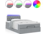 Syfax™ Pouf Letto Con Materasso Grigio Chiaro 120X190 Cm In Tessuto