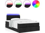 Syfax™ Pouf Letto Con Materasso Nero 120X200 Cm In Tessuto