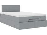 Syfax™ Pouf Letto Con Materasso Grigio Chiaro 120X200 Cm In Tessuto