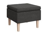 Syfax™ Poggiapiedi Con Gambe In Legno Grigio Scuro In Tessuto