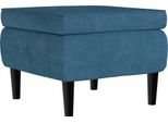 Syfax™ Poggiapiedi Con Gambe In Legno Blu In Velluto