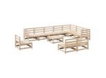 Syfax™ Set Divani Da Giardino 11 Pz In Legno Massello Di Pino