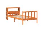 Syfax™ Giroletto Con Testiera Marrone Cera 75X190 Cm Massello Pino