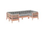Syfax™ Set Divani Giardino 6 Pz Cuscini Legno Massello Abete Douglas