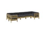 Syfax™ Set Divani Da Giardino 7Pz Con Cuscini Legno Impregnato Di Pino