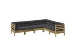Syfax™ Set Divani Da Giardino 6Pz Con Cuscini Legno Impregnato Di Pino