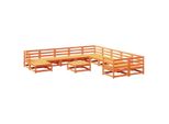 Syfax™ Set Divani Da Giardino 12Pz Marrone Cera Legno Massello Di Pino