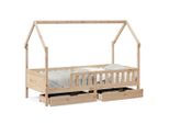 Syfax™ Giroletto Bambini Con Cassetti 80X200 Cm Legno Massello Di Pino