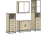 Syfax™ Set Mobili Da Bagno 4 Pz Rovere Sonoma In Legno Multistrato