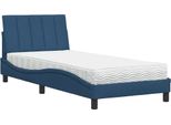Syfax™ Letto Con Materasso Hanko Blu 80X200 Cm In Tessuto