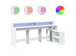 Syfax™ Scrivania Con Luci Led Bianca 200X104X91 Cm In Truciolato