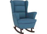 Syfax™ Sedia A Dondolo Con Schienale Alto In Velluto Blu