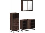 Syfax™ Set Mobili Da Bagno 3 Pz Rovere Marrone In Legno Multistrato