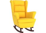 Syfax™ Sedia A Dondolo Con Schienale Alto In Velluto Giallo