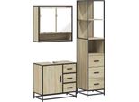 Syfax™ Set Mobili Da Bagno 3 Pz Rovere Sonoma In Legno Multistrato