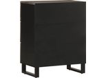 Syfax™ Credenze 2 Pz Nere 60X33X75 Cm In Legno Massello Di Mango