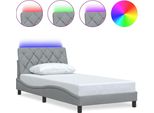 Syfax™ Giroletto Con Led Senza Materasso Grigio Chiaro 100X200 Cm