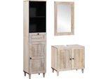 Syfax™ Set Di Mobili Per Il Bagno 3 Pcs Bianco Legno Massello Di Mango