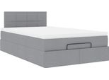 Syfax™ Pouf Letto Con Materasso Grigio Chiaro 120X200 Cm In Tessuto