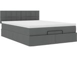 Syfax™ Pouf Letto Con Materasso Grigio Scuro 140X190 Cm In Tessuto