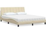 Syfax™ Letto Con Materasso Hanko Crema 160X200 Cm In Tessuto