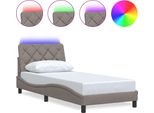 Syfax™ Giroletto Con Led Senza Materasso Tortora 80X200 Cm Tessuto