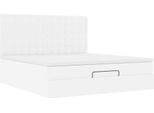 Syfax™ Struttura Letto Pouf Con Materasso Bianco 160X200 Cm Pelle Finta