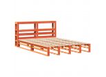 Syfax™ Giroletto Con Testiera Marrone Cera 140X190 Cm Massello Pino