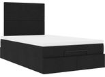 Syfax™ Struttura Letto Pouf Con Materasso Nero 120X200 Cm In Tessuto