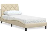 Syfax™ Letto Con Materasso Crema 90X190 Cm In Tessuto