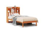 Syfax™ Letto Libreria Senza Materasso Marrone Cera 75X190 Cm In Pino