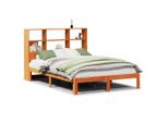 Syfax™ Letto Libreria Senza Materasso Marrone Cera 120X190 Cm In Pino