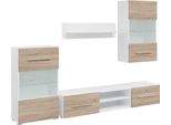 Syfax™ Mobile Tv 5 Pz Con Illuminazione A Led Rovere Sonoma Truciolato