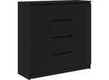Syfax™ Credenza Con Cassetti Rovere Nero 100,5X35X98,5 Cm Truciolato