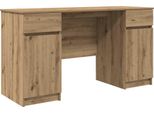 Syfax™ Scrivania Rovere Artigianale 140 X 49 X 76 Cm Legno Multistrato