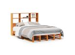 Syfax™ Letto Libreria Senza Materasso Marrone Cera 120X190 Cm Legno