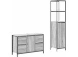 Syfax™ Set Di Mobili Per Il Bagno Con Porta 2 Pcs Grigio Sonoma E Nero