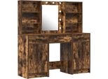 Syfax™ Set Da Tavolo Da Trucco Con Led Con Cassetto 3 Pcs Rovere Fumé