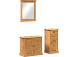 Syfax™ Set Di Mobili Per Il Bagno Con Porta Vigo 3 Pcs Marrone Miele