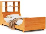 Syfax™ Letto Libreria Senza Materasso Marrone Cera 100X200 Cm Legno
