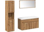 Syfax™ Set Mobili Da Bagno 5 Pz Rovere Artigianale Legno Multistrato