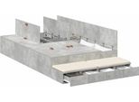 Syfax™ Struttura Letto Con Contenitore Grigio Cemento 120 Cm