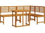 Syfax™ Set Panchina Da Giardino 3 Pcs Marrone Legno Di Acacia Massello