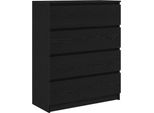 Syfax™ Credenza Rovere Nero 80X35X99 Cm In Legno Multistrato