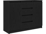 Syfax™ Credenza Con Cassetti Rovere Nero 100,5X35X76 Cm Truciolato