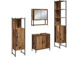 Syfax™ Set Di Mobili Per Il Bagno 4 Pcs Marrone 33 X 33 X 185.5 Cm