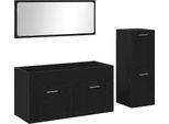 Syfax™ Set Di Mobili Per Il Bagno 3 Pcs Rovere Nero Legno Multistrato